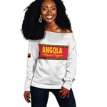 Afro Angola Football Custom Off Shoulder Sweater Go Palancas Negras - African Pride
