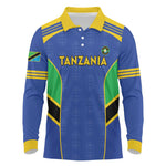 Afro Tanzania Football Custom Long Sleeve Polo Shirt Go Taifa Stars Go - African Pride