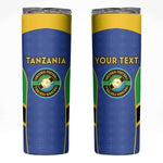 Afro Tanzania Football Custom Skinny Tumbler Go Taifa Stars Go - African Pride