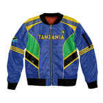 Afro Tanzania Football Custom Sleeve Zip Bomber Jacket Go Taifa Stars Go - African Pride