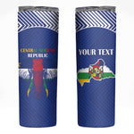 Afro Central African Republic Football Custom Skinny Tumbler Go Champions - African Pride