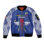 Afro Central African Republic Football Custom Sleeve Zip Bomber Jacket Go Champions - African Pride