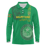 Afro Mauritania Football Custom Long Sleeve Polo Shirt Go Al-Murabitun - African Pride
