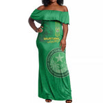 Afro Mauritania Football Custom Off Shoulder Maxi Dress Go Al-Murabitun - African Pride