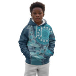 South Africa Whale Festival Personalized Kid Hoodie African Shwe Shwe Pattern - African Pride