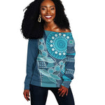 South Africa Whale Festival Personalized Off Shoulder Sweater African Shwe Shwe Pattern - African Pride