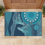 South Africa Whale Festival Rubber Doormat African Shwe Shwe Pattern - African Pride