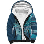 South Africa Whale Festival Personalized Sherpa Hoodie African Shwe Shwe Pattern - African Pride