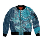South Africa Whale Festival Personalized Sleeve Zip Bomber Jacket African Shwe Shwe Pattern - African Pride