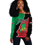 Darfur Sudan Personalized Off Shoulder Sweater Be Strong - African Pride