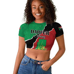 Darfur Sudan Personalized Raglan Cropped T shirt Be Strong - African Pride
