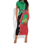 Darfur Sudan Personalized Short Sleeve Bodycon Dress Be Strong - African Pride