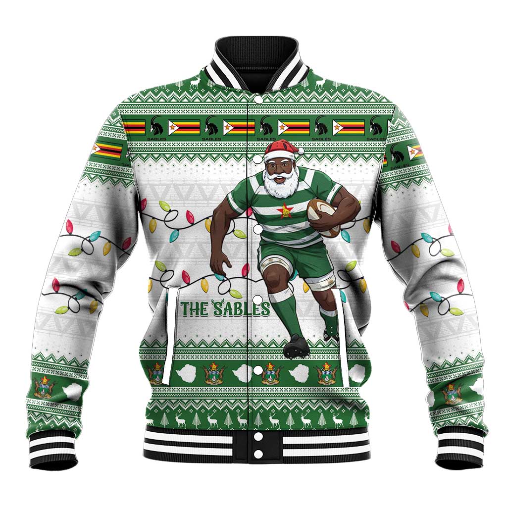 Afro Christmas Rugby Zimbabwe Baseball Jacket The Sables Krismes Yakanaka - African Pride