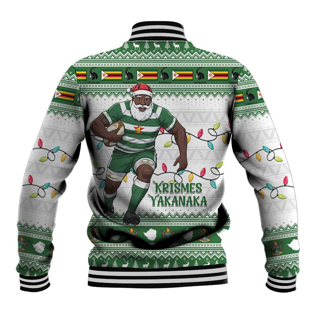 Afro Christmas Rugby Zimbabwe Baseball Jacket The Sables Krismes Yakanaka - African Pride