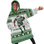 Afro Christmas Rugby Zimbabwe Kid Wearable Blanket Hoodie The Sables Krismes Yakanaka - African Pride