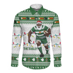 Afro Christmas Rugby Zimbabwe Long Sleeve Button Shirt The Sables Krismes Yakanaka - African Pride