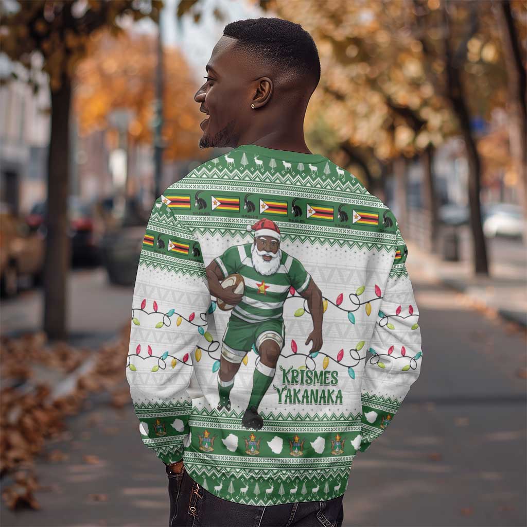 Afro Christmas Rugby Zimbabwe Sweatshirt The Sables Krismes Yakanaka - African Pride