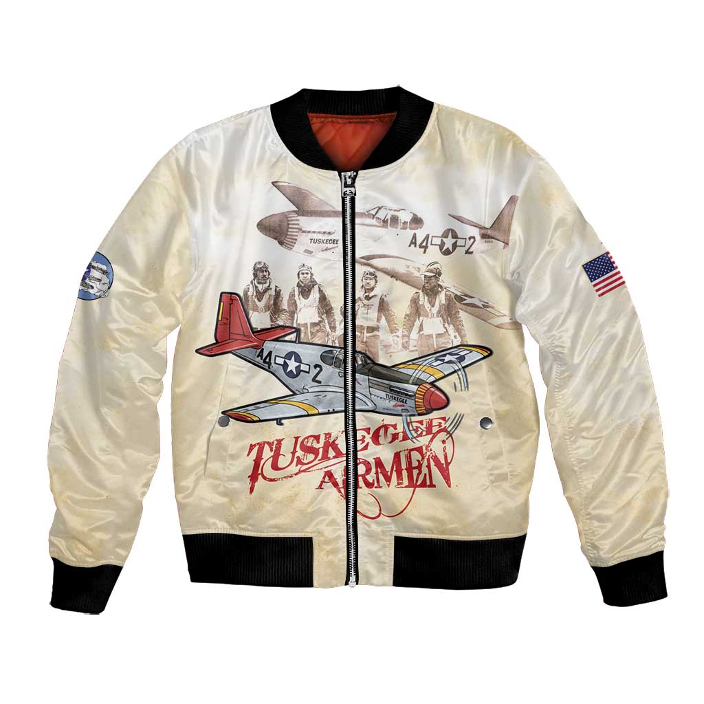 Tuskegee Red Tails Airmen Bomber Jacket 332nd Fighter Group - Black Red LT15 main image 1