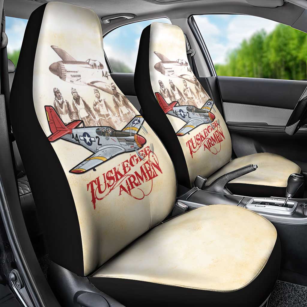 Tuskegee Airmen Car Seat Cover Red Tails Legacy Retro Style - African Pride