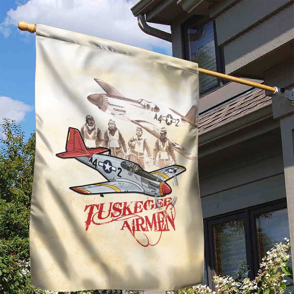 Tuskegee Airmen Garden Flag Red Tails Legacy Retro Style - African Pride