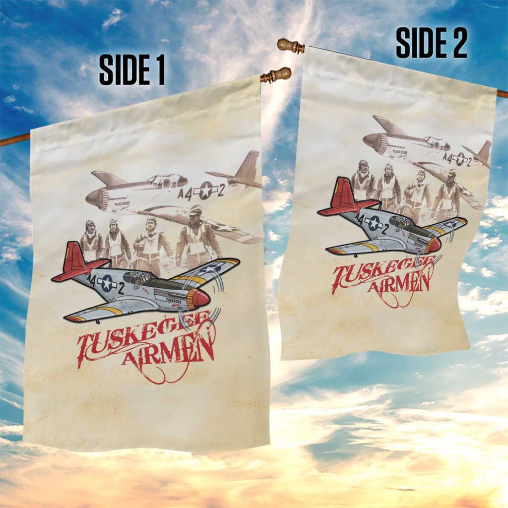 Tuskegee Airmen Garden Flag Red Tails Legacy Retro Style - African Pride