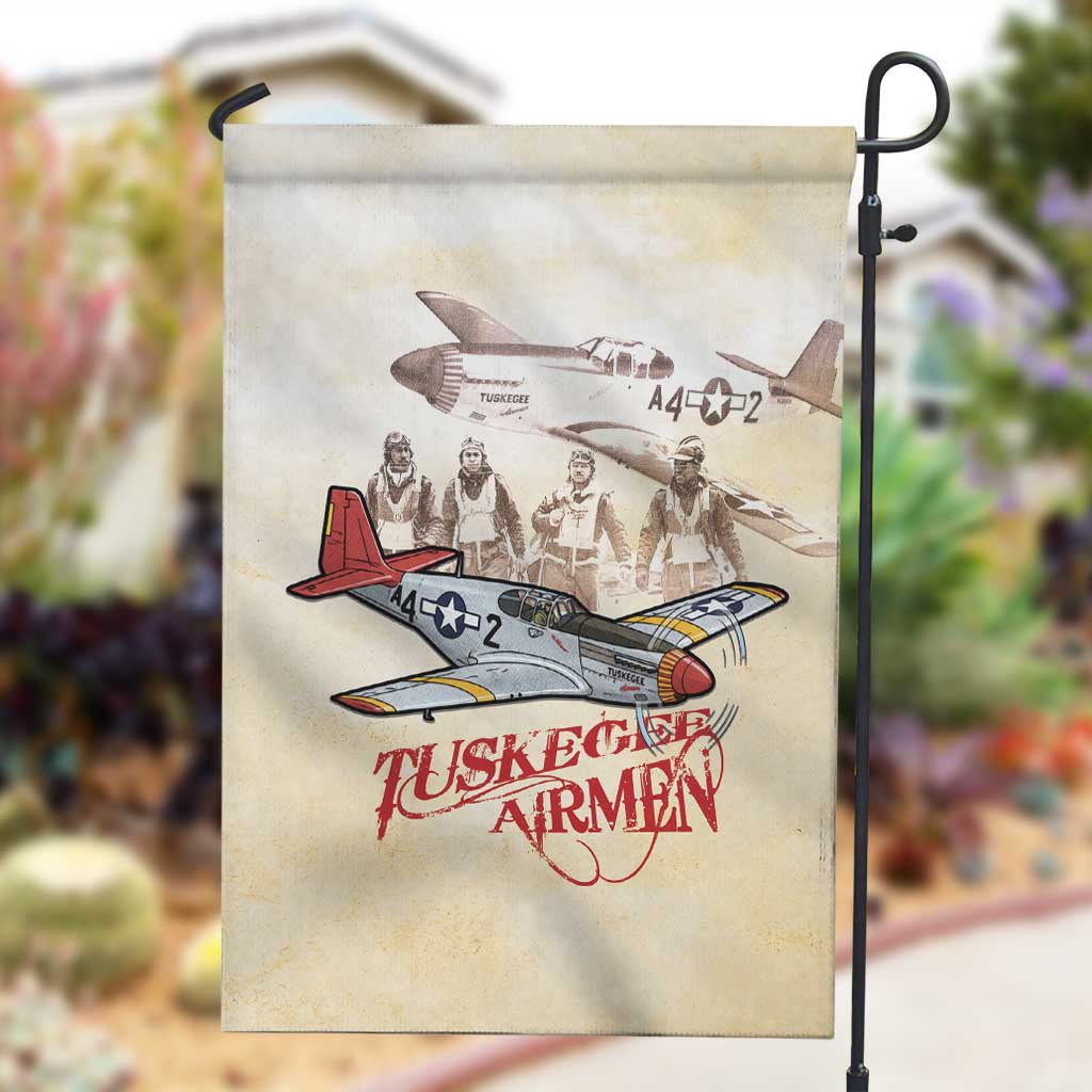 Tuskegee Airmen Garden Flag Red Tails Legacy Retro Style - African Pride