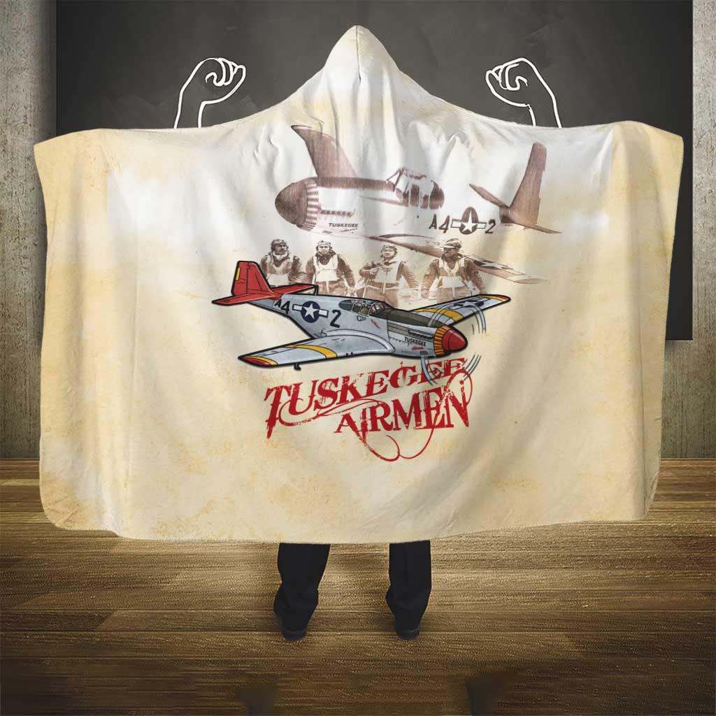 Tuskegee Airmen Hooded Blanket Red Tails Legacy Retro Style - African Pride