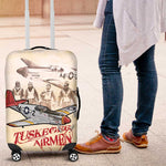 Tuskegee Airmen Luggage Cover Red Tails Legacy Retro Style - African Pride