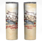 Tuskegee Airmen Skinny Tumbler Red Tails Legacy Retro Style - African Pride