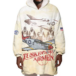 Tuskegee Airmen Wearable Blanket Hoodie Red Tails Legacy Retro Style - African Pride