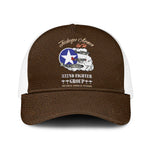 African American Aviators WWII Mesh Trucker Cap Tuskegee Red Tails Airmen Brown Leather Pattern - African Pride