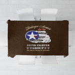 African American Aviators WWII Tablecloth Tuskegee Red Tails Airmen Brown Leather Pattern - African Pride