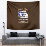 African American Aviators WWII Tapestry Tuskegee Red Tails Airmen Brown Leather Pattern - African Pride