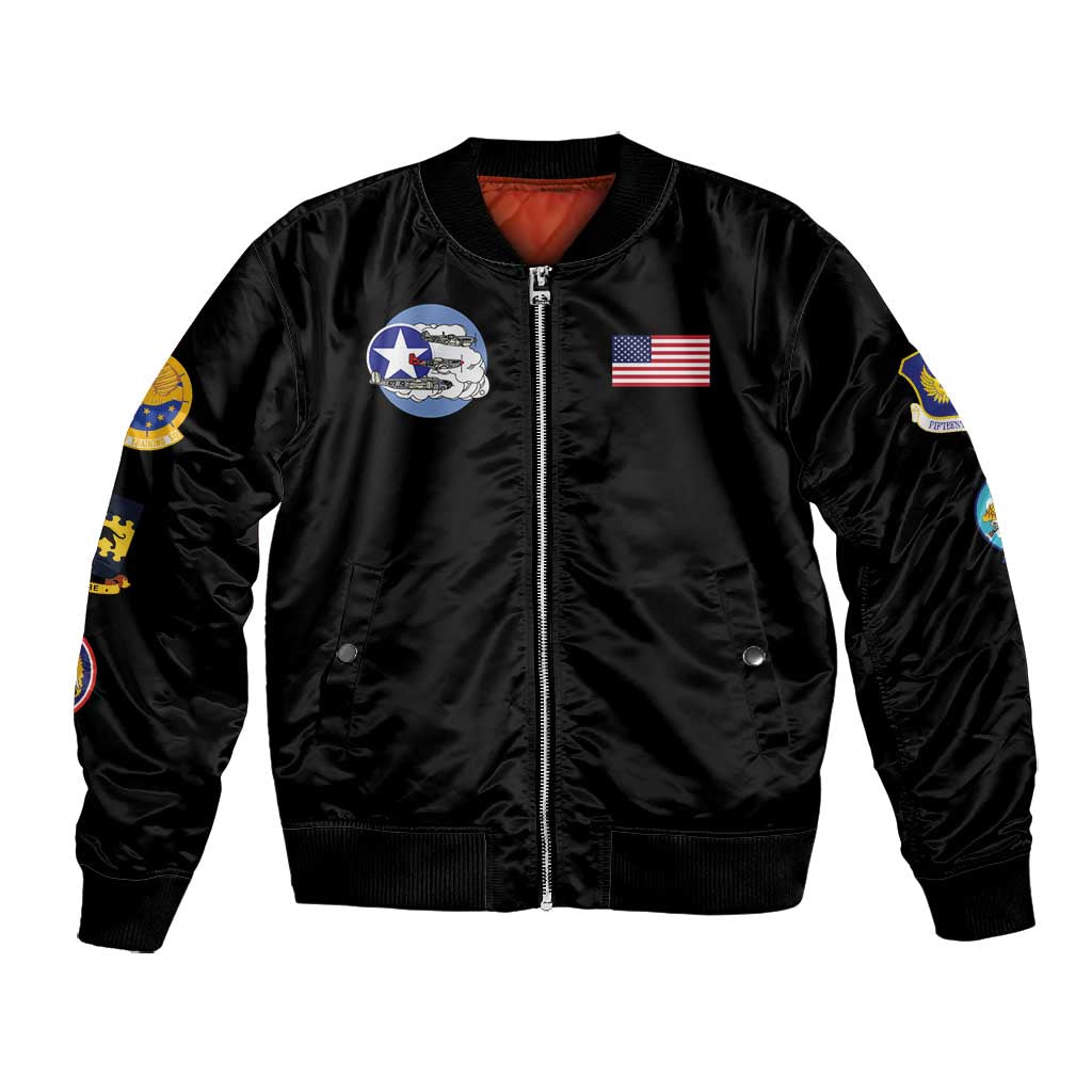 African American Aviators WWII Bomber Jacket Tuskegee Red Tails Airmen Black - African Pride