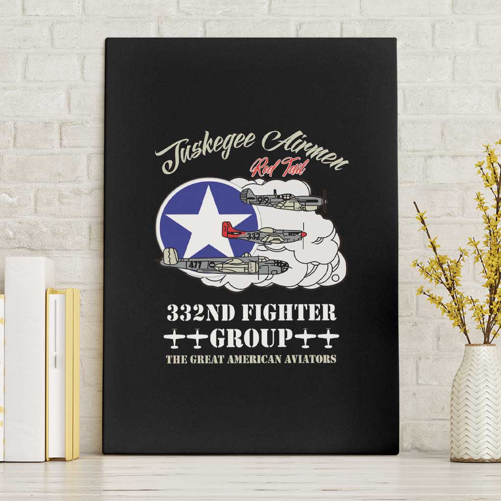 African American Aviators WWII Canvas Wall Art Tuskegee Red Tails Airmen Black - African Pride