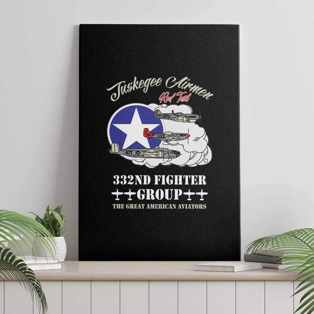 African American Aviators WWII Canvas Wall Art Tuskegee Red Tails Airmen Black - African Pride