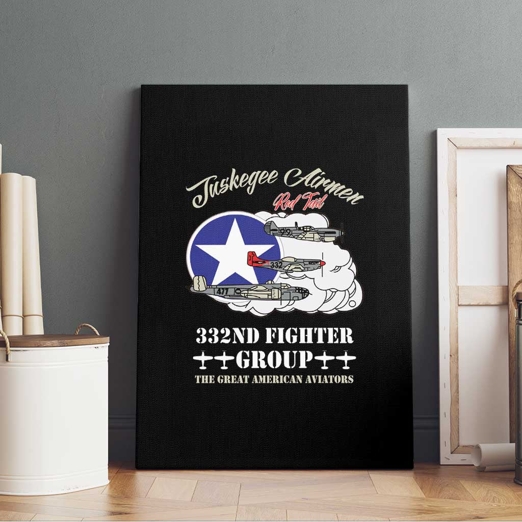 African American Aviators WWII Canvas Wall Art Tuskegee Red Tails Airmen Black - African Pride