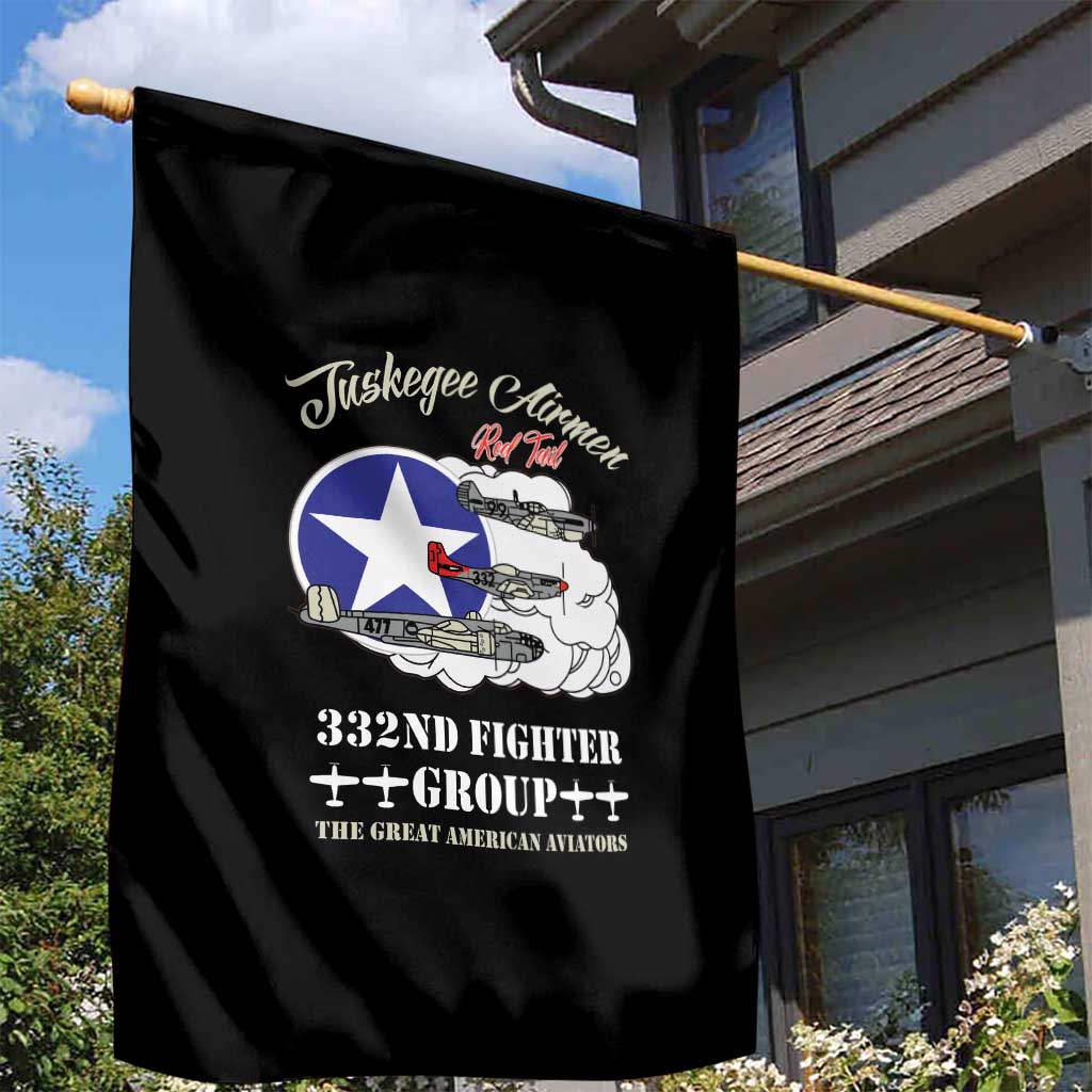 African American Aviators WWII Garden Flag Tuskegee Red Tails Airmen Black - African Pride