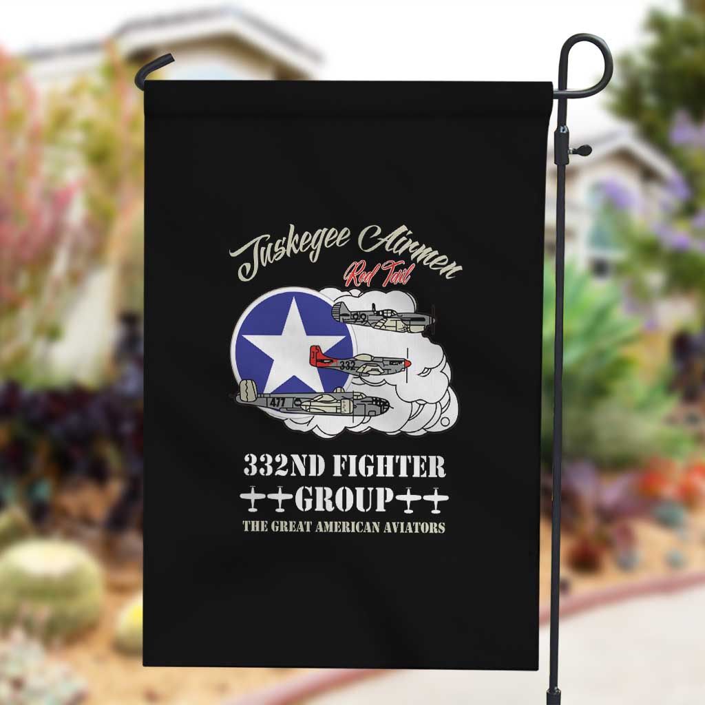 African American Aviators WWII Garden Flag Tuskegee Red Tails Airmen Black - African Pride