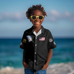 African American Aviators WWII Kid Hawaiian Shirt Tuskegee Red Tails Airmen Black - African Pride