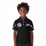 African American Aviators WWII Kid Polo Shirt Tuskegee Red Tails Airmen Black - African Pride