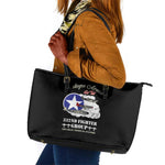 African American Aviators WWII Leather Tote Bag Tuskegee Red Tails Airmen Black - African Pride