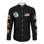 African American Aviators WWII Long Sleeve Button Shirt Tuskegee Red Tails Airmen Black - African Pride