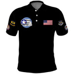 African American Aviators WWII Polo Shirt Tuskegee Red Tails Airmen Black - African Pride