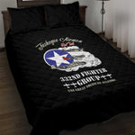 African American Aviators WWII Quilt Bed Set Tuskegee Red Tails Airmen Black - African Pride