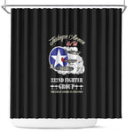 African American Aviators WWII Shower Curtain Tuskegee Red Tails Airmen Black - African Pride