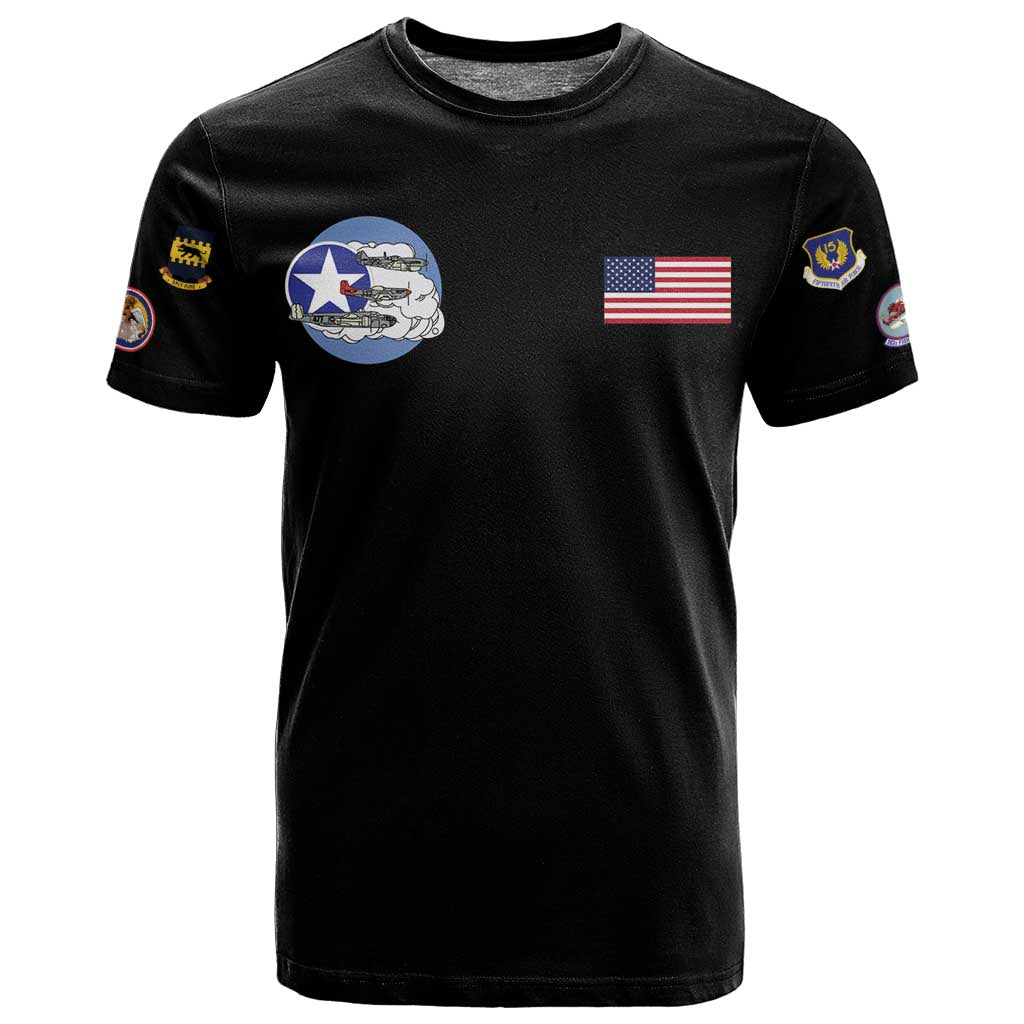 African American Aviators WWII T shirt Tuskegee Red Tails Airmen Black - African Pride