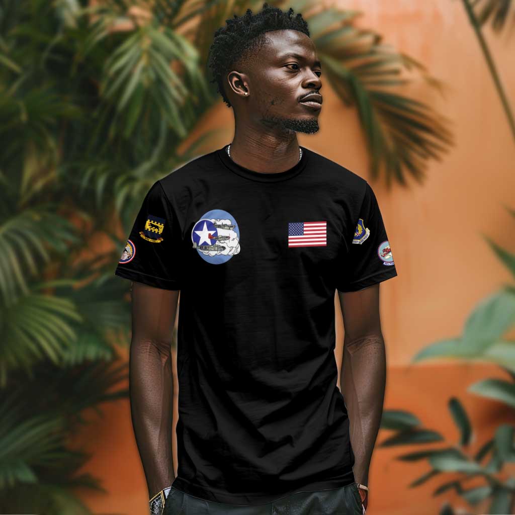 African American Aviators WWII T shirt Tuskegee Red Tails Airmen Black - African Pride