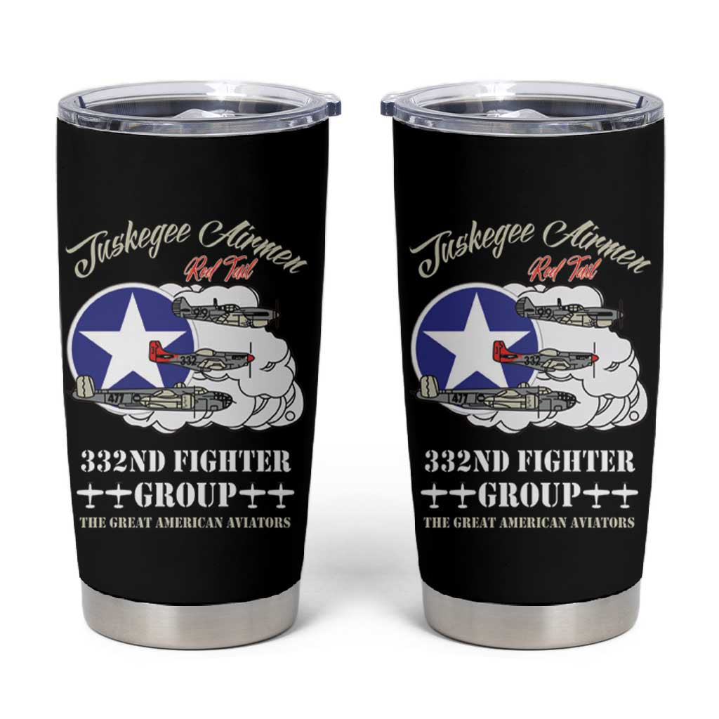 African American Aviators WWII Tumbler Cup Tuskegee Red Tails Airmen Black - African Pride