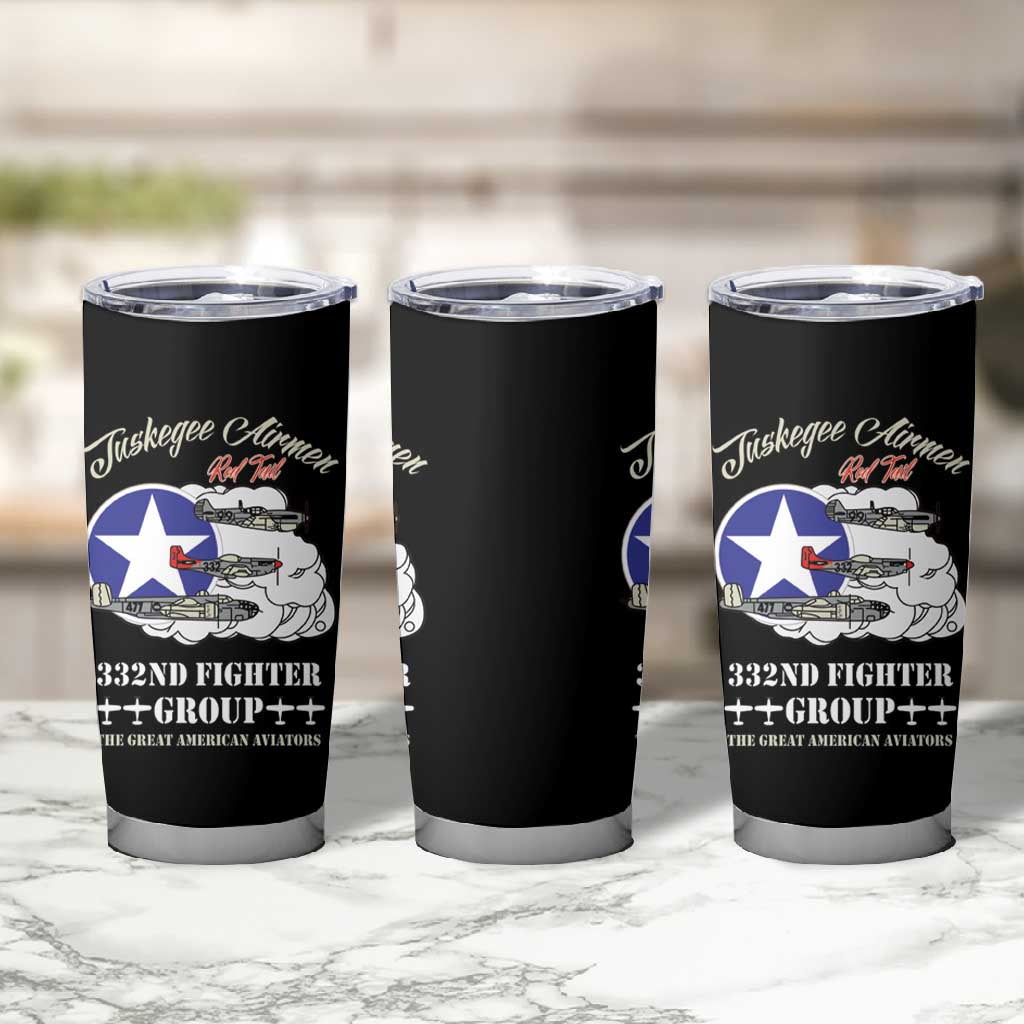 African American Aviators WWII Tumbler Cup Tuskegee Red Tails Airmen Black - African Pride